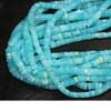 Very Fine Natural Aqua Blue Opal Wheel Smooth Polished Tyre Beads Strand Length is 14 Inches & Size from 5mm to 7mm Approx.